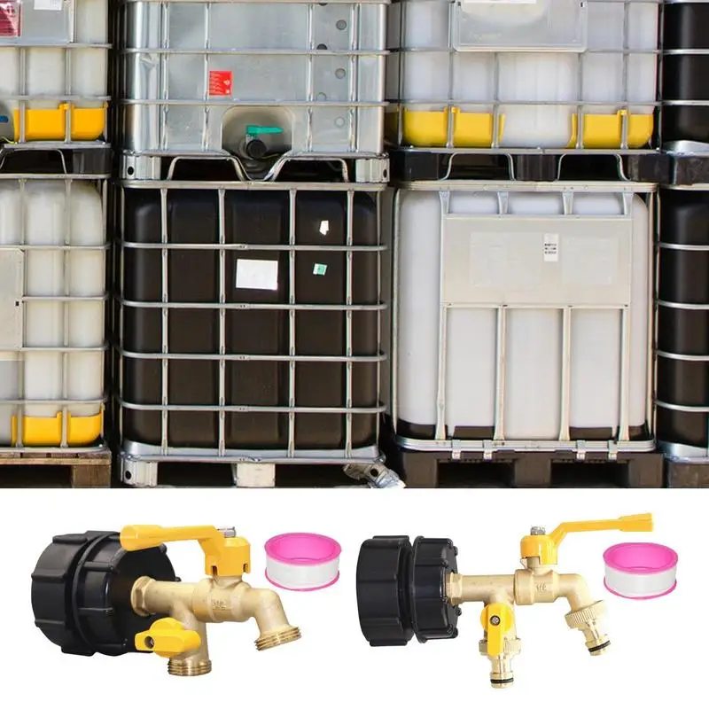 

Адаптер для резервуара для воды IBC Tote фитинги S60 Tote 1/2 дюйма грубая резьба без свинца латунный шланг Кран Водопроводный запорный клапан