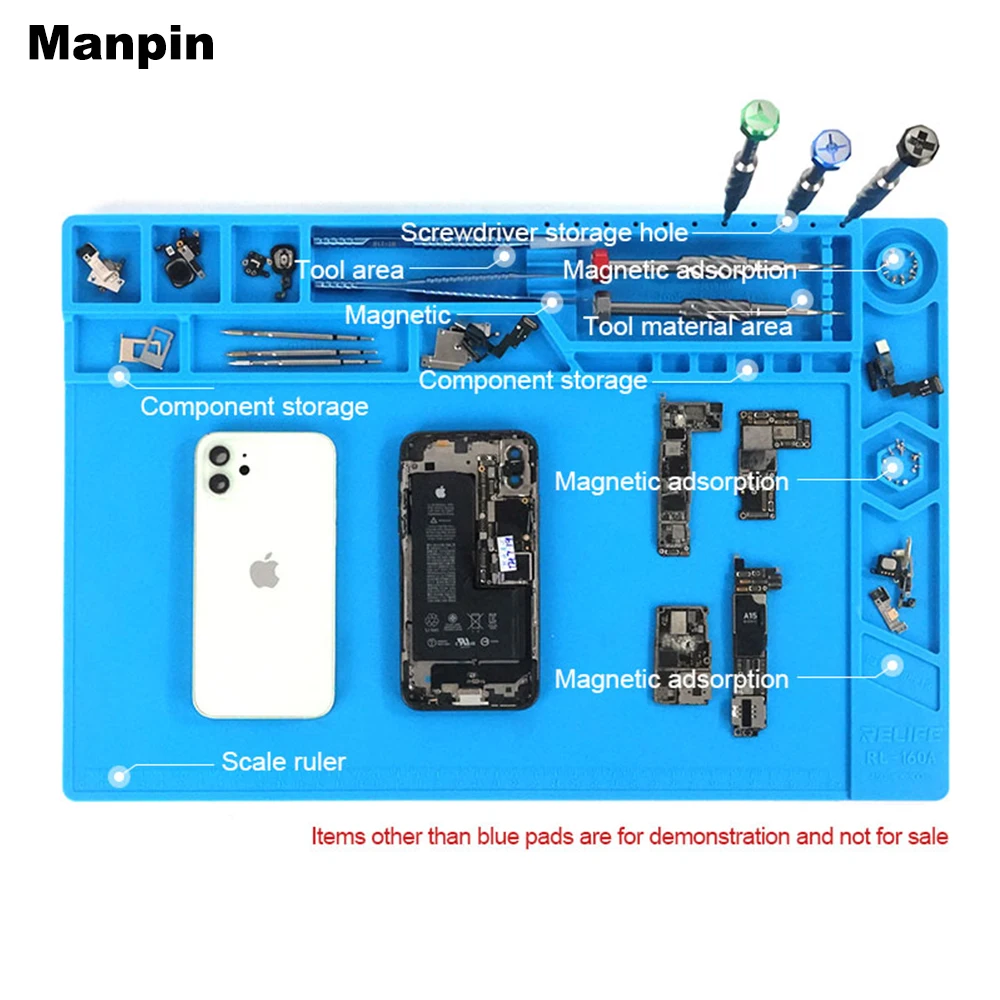 160A ESD Anti Static Work Mat Insulation Pads BGA PCB Soldering High Temperature Electronics Tools Magnetic Storage Phone Repair