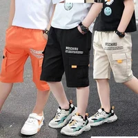3 Color New Summer Teenage Boys Pants Casual Letter Short Trousers For Kids 4-14 Years Children Comfortable Pants 1