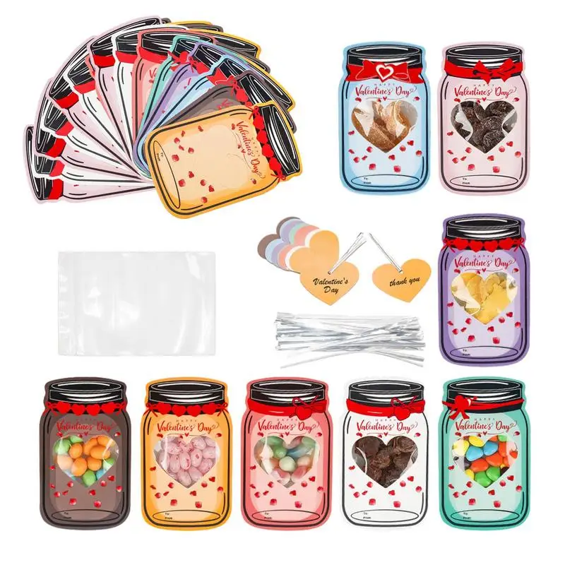 

Valentine's Day Cards For Kids Classroom Colorful Jars Happy Valentines Cards Gifts for Boys Girls Toddlers School Party Favor