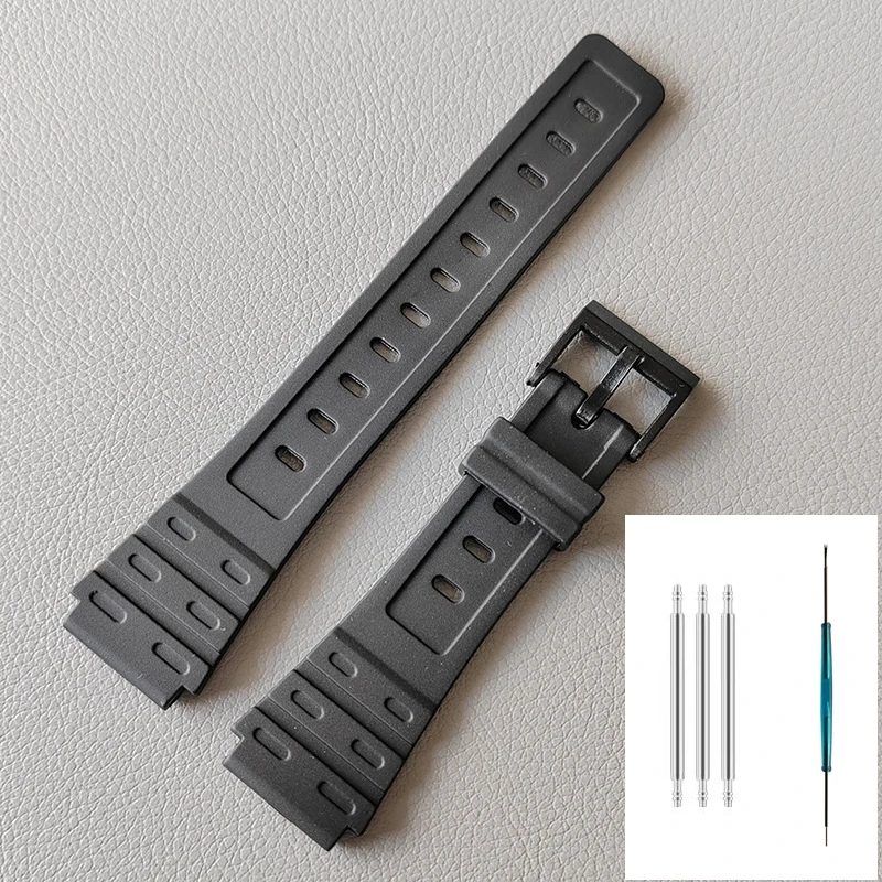 For Casio W-59 W-64 W-85 JC-30 Watch Strap 18mm PU Watchband Resin