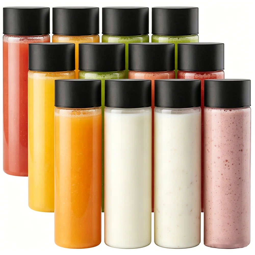 ✨ Bulk Set of Reusable Plastic Bottles for Juice, Water, Smoothies, Sensory Crafts, and Calming Activities - 400ml