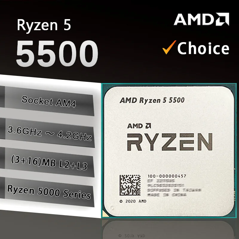 New AMD Ryzen 5 5500 R5 5500 3.6 GHz 6-Core 12-Thread CPU New AMD Ryzen 5 5500 R5 5500 3.6 GHz 6-Core 12-Thread CPU