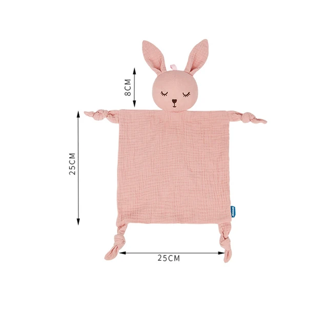 Baby Security Blanket Soft Cotton Muslin Soothe Appease Towel Bibs Wipes Kids Rabbit Handkerchief Toys Newborn Sleeping Doll Toy 3