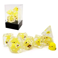 Bescon Yellow Chicken RPG Dice Set of 7,  Novelty Chicken Polyhedral Game Dice set 1