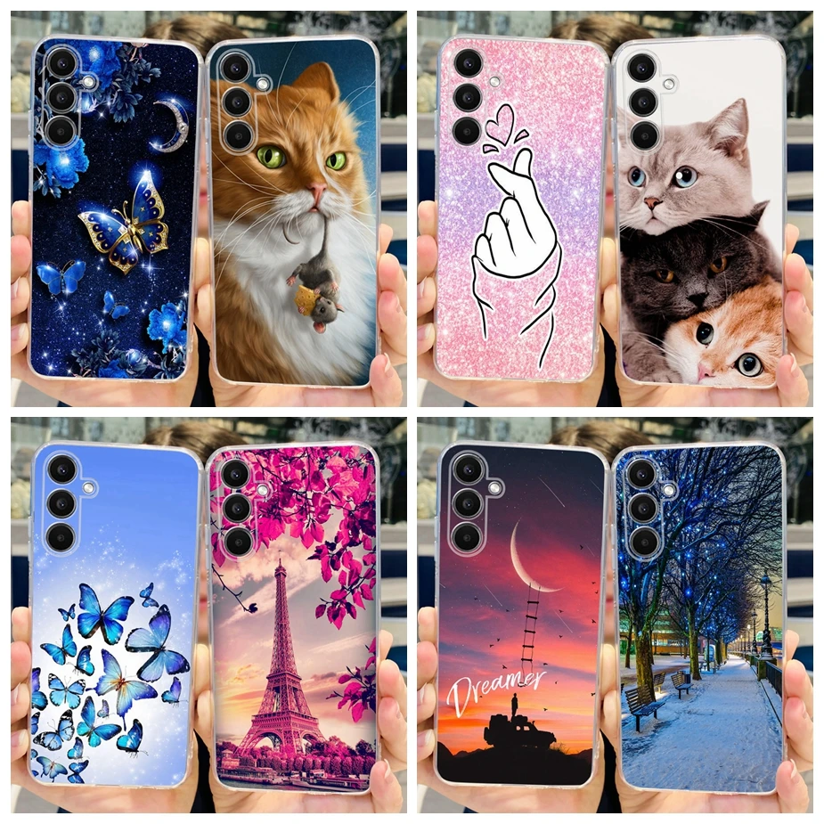 Cute Cat and Butterfly Soft Silicone Phone Case - Stylish Protective Cover