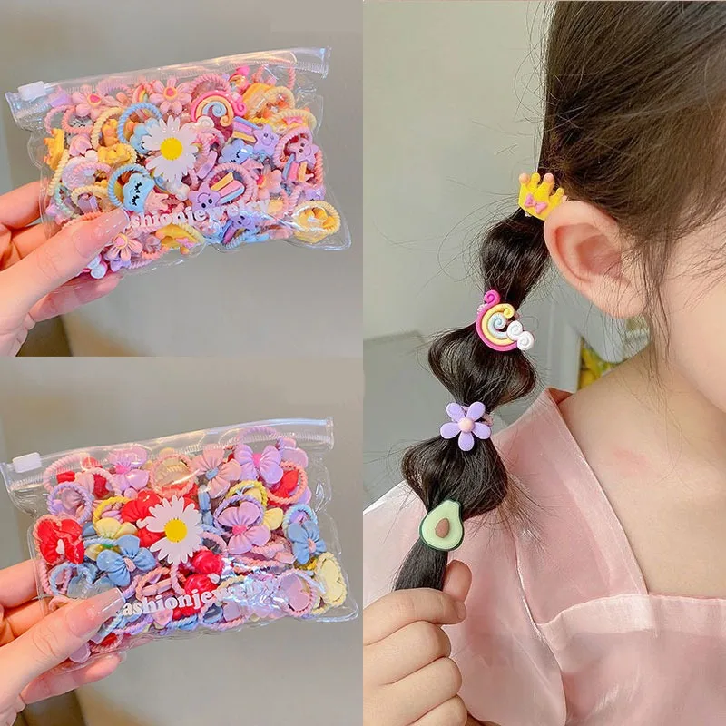Candy Color Children's Rubber Band Does Not Hurt The Hair Elastic Good Girl Baby Head Rope Small Tie Hair Chirp Scrunchies