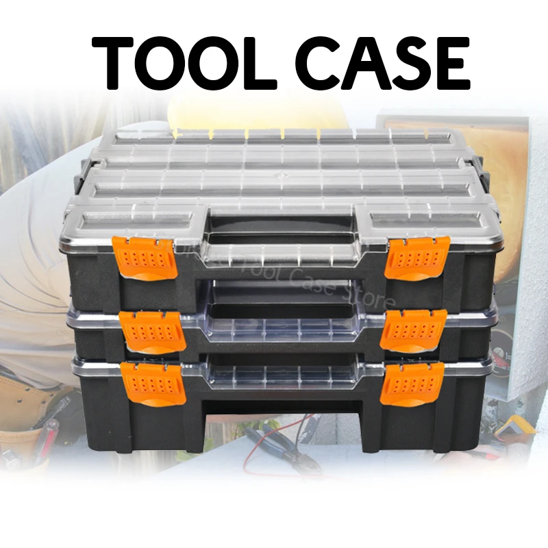 

Multi-grid Parts Box Stackable Tool Box Organizer Box Screw Storage Box Portable Plastic Toolbox Workshop Tool Case Organizer