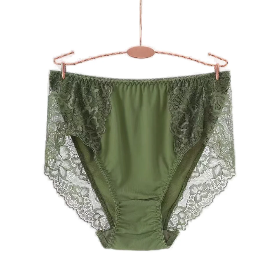 Hoge taille ondergoed vrouwen sexy kant slipje vrouwen naadloze uitholling transparant vrouwelijk onderbroek ademende zachte slips | NL