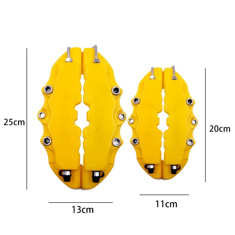 4PCS Universal Disc Brake Caliper Cover 3D Style Color Sticker Set Front & Rear ABS Car Accessories