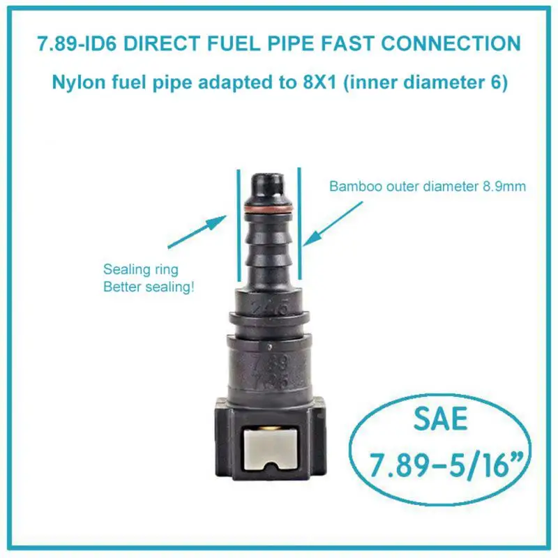 Car Fuel Line Coupler Hose Quick Connect ID8 7.89 9.89 11.8 Rubber Nylon Oil Line Pipe Adapter Disconnect Release Hose Connector