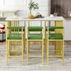 7-Piece Counter Height Dining Bar Table Set, 63"L Counter Height Dining Table with Open Shelves and 6 Upholstered Stools 3