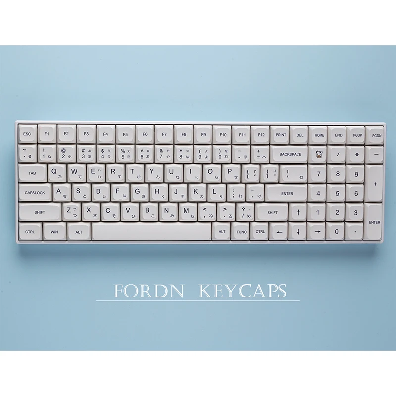 Cherry MXメカニカルキーボード用の白いキーキャップ,121キー,ダブル