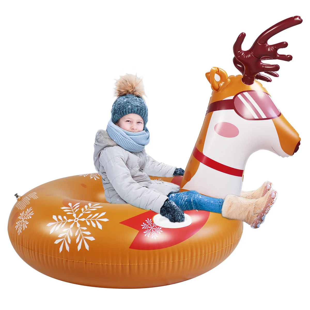Foldable Skiing Snow Sleigh Snow Tube Kids Child Inflatable Cold-Resistant Ski Circle Kids Adult Ski Ring Skiing Thickened Sled
