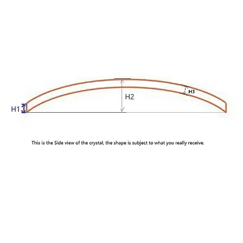 Enhanced Double Domed Watch Crystal with 1.3mm Edge Thickness (Various Sizes)