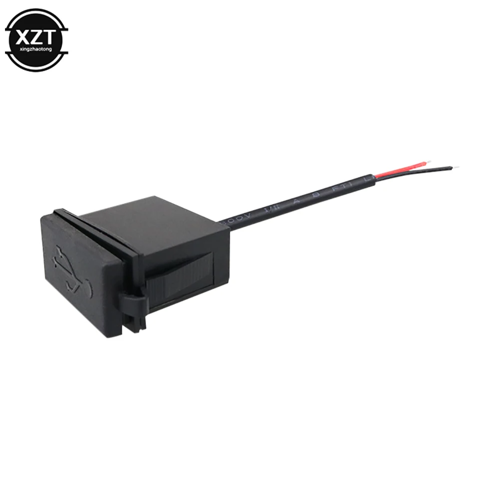 새로운 12V/24V 단일 USB 차량용 충전기 소켓 5V 2.4A 전원 어댑터 사각형 모양 자동차 오토바이 RV 보트에 대 한 방수