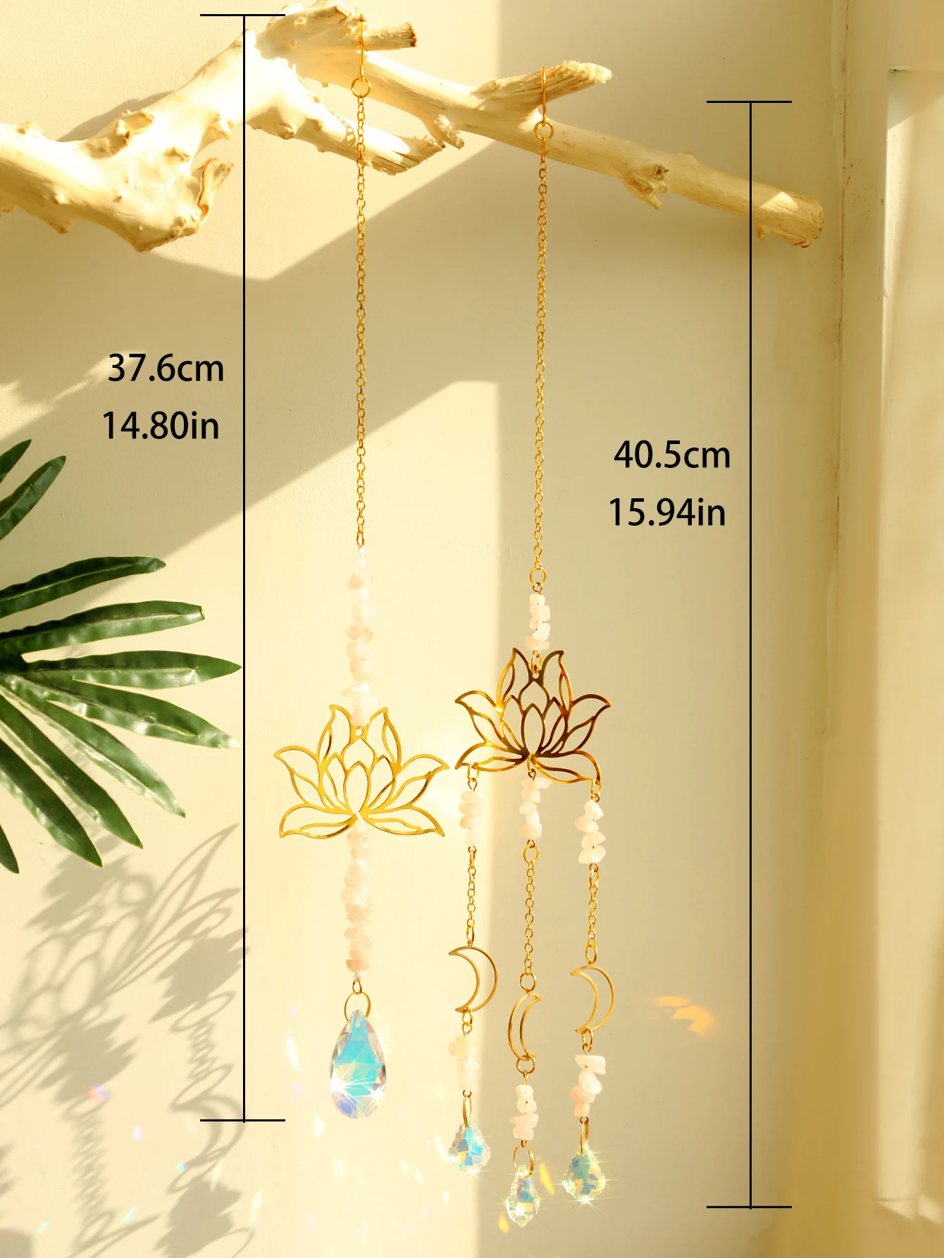 Sun Catcher Sun Catchers 2 Pcs Crystal Lotus Hanging Decor Rainbow Maker Stained Glass Garden Outdoor Decors