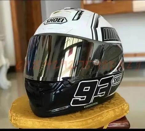 

Full Helmet Safety Riding Personality Unisex Motorcycle Helmet New White Ant Four Seasons Abs Shoei X-14 Safety Helmet