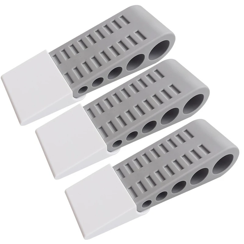 A21I-3Pack Door Stops For Bottom Of Door, Rubber Door Stopper Wedge With Holder, Holder To Keep Open