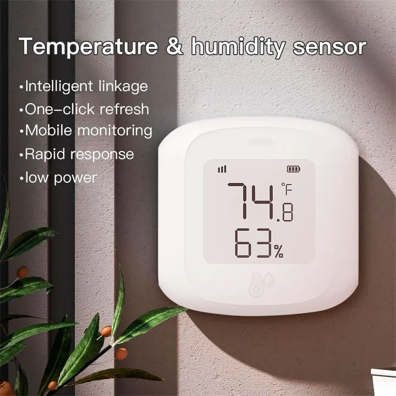 Tuya WiFi ZigBee Temperature Humidity Sensor Smart Home Automation WiFi  Indoor Thermometer LCD Display Works with Alexa Google - AliExpress