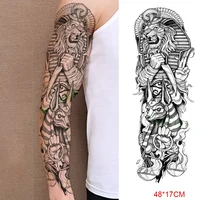 Waterproof Temporary Tattoo Sticker Anubis Ancient Egypt Greece Zeus Eye Full Arm Fake Tatto Flash Tatoo Sleeve for Men Women 2