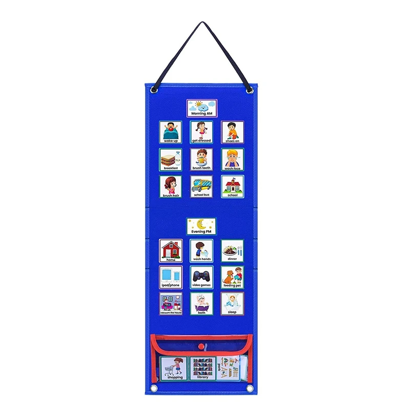 Calendario Visivo Per Bambini Con 70 Carte – Routine Giornaliera, Asilo E Casa, 67,5x24 Cm - 6