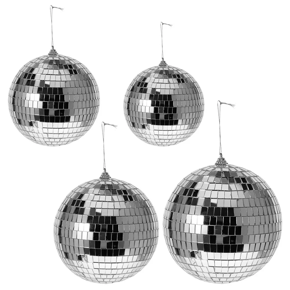 

4 Pcs Disco Ball Christmas Embellishments Plastic Window Chirstmas Decor Party Decoration Hanging Balls Ktv