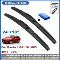 Car Wiper For Mazda 6 GH 2008 2009  2007-2012 Wiper Blade Rubber 24"+16" Car Windshield Windscreen Accessories 2009 2010 2011 1