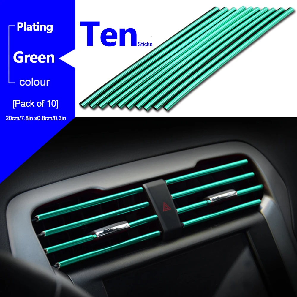 

10pcs/set 20cm General Motors Air Conditioner Export Decorative Strip U-shaped Bright Strip Decoration Car Interior Accessories