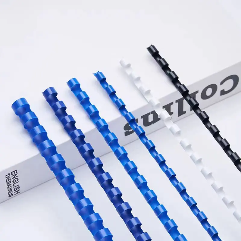 

100PCS/BOX PVC Binder Rings 21 Hole Binding Ring Coil Loose-Leaf Spiral Coil Scrapbook Album Aprons Notebook Office Supply