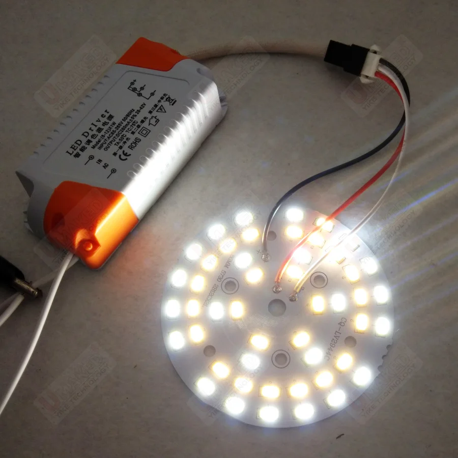 1PC 10PCS 3Wx2 Warm/Cold White two color in one PCB 35mm/40mm/45mm