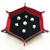 Bescon Hexagon Folding PU Leather and Velvet Dice Tray, Portable Dice Holder for DND, RPG, MTG Dice Gaming D&D Table Games 1