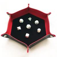 Bescon Hexagon Folding PU Leather and Velvet Dice Tray, Portable Dice Holder for DND, RPG, MTG Dice Gaming D&D Table Games 1