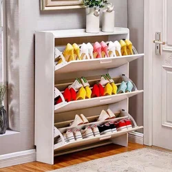 Cubo de volteo ultrafino de 17cm, armario de zapatos para el hogar, armario de zapatos con puerta multifunción, artefacto de almacenamiento simple a prueba de polvo