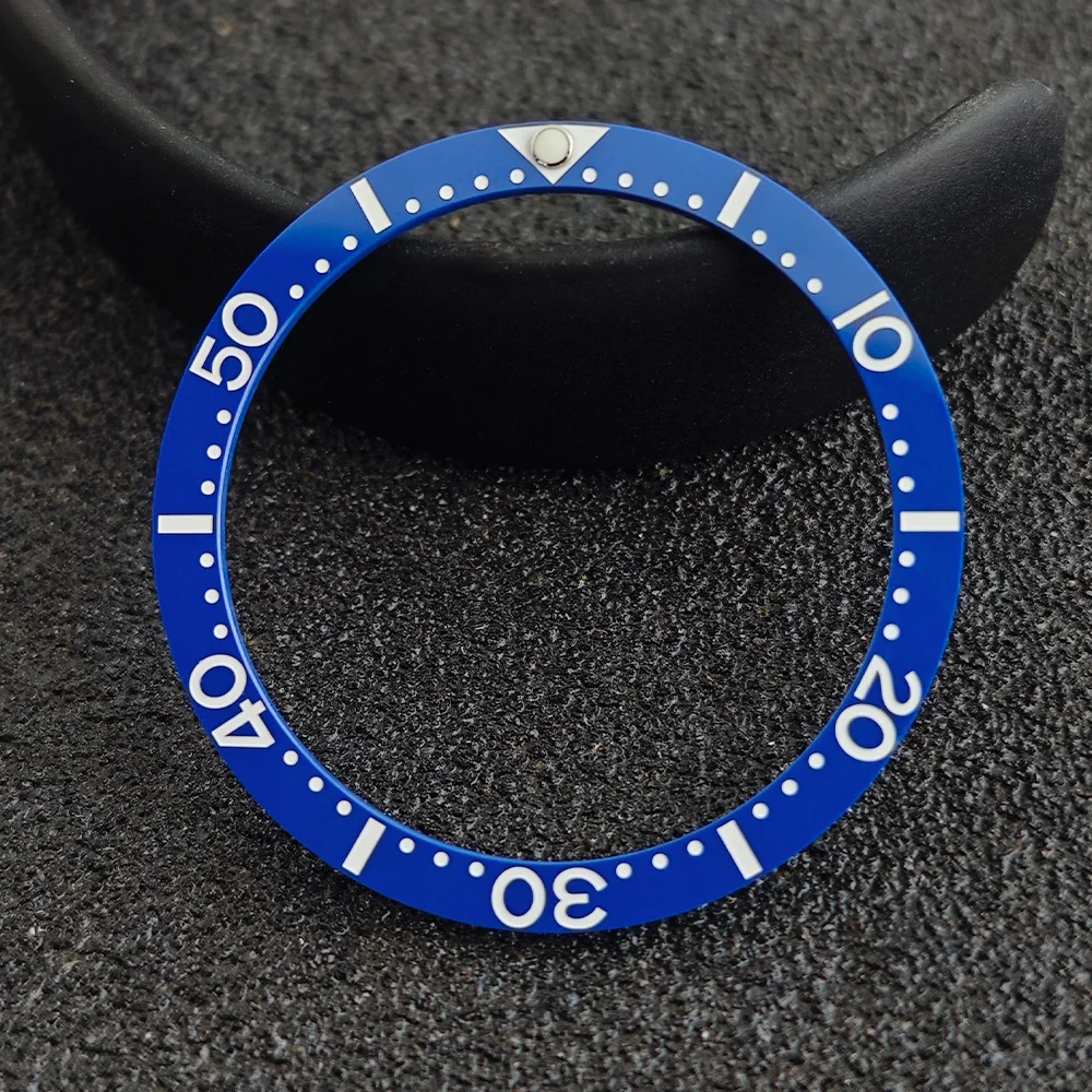 Blue-Green Luminous Ceramic Watch Bezel Insert - Flat Design