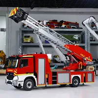 Toys 1:14 RC Fire Truck Rescue Fire Vehicle Painted Finished Radio Control Trucks Light Sound Motor Car for Boys 1