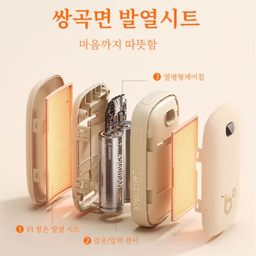 JISULIFE 3S 순간히터 보조배터리 60℃ 양면가열 대용량 지속 항온 16시간 max LED 디지털 디스플레이 포함 피부 친화적 소재 안전 보장-겨울 선물 선호-실외용 빠르고 따뜻한 손 사용 --5-7일 빠른 배송 3