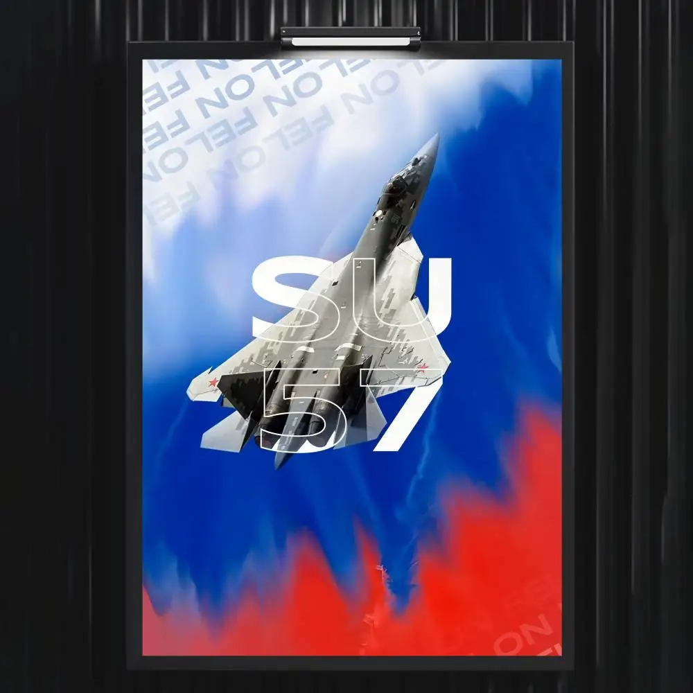 SU 57 Russisches Kampfflugzeug-Poster für Zuhause, Wohnzimmer, Schlafzimmer, Bar, Flur, klebrige Wandkunst, Druck, wasserfest, ästhetische Dekoration – Detail 14