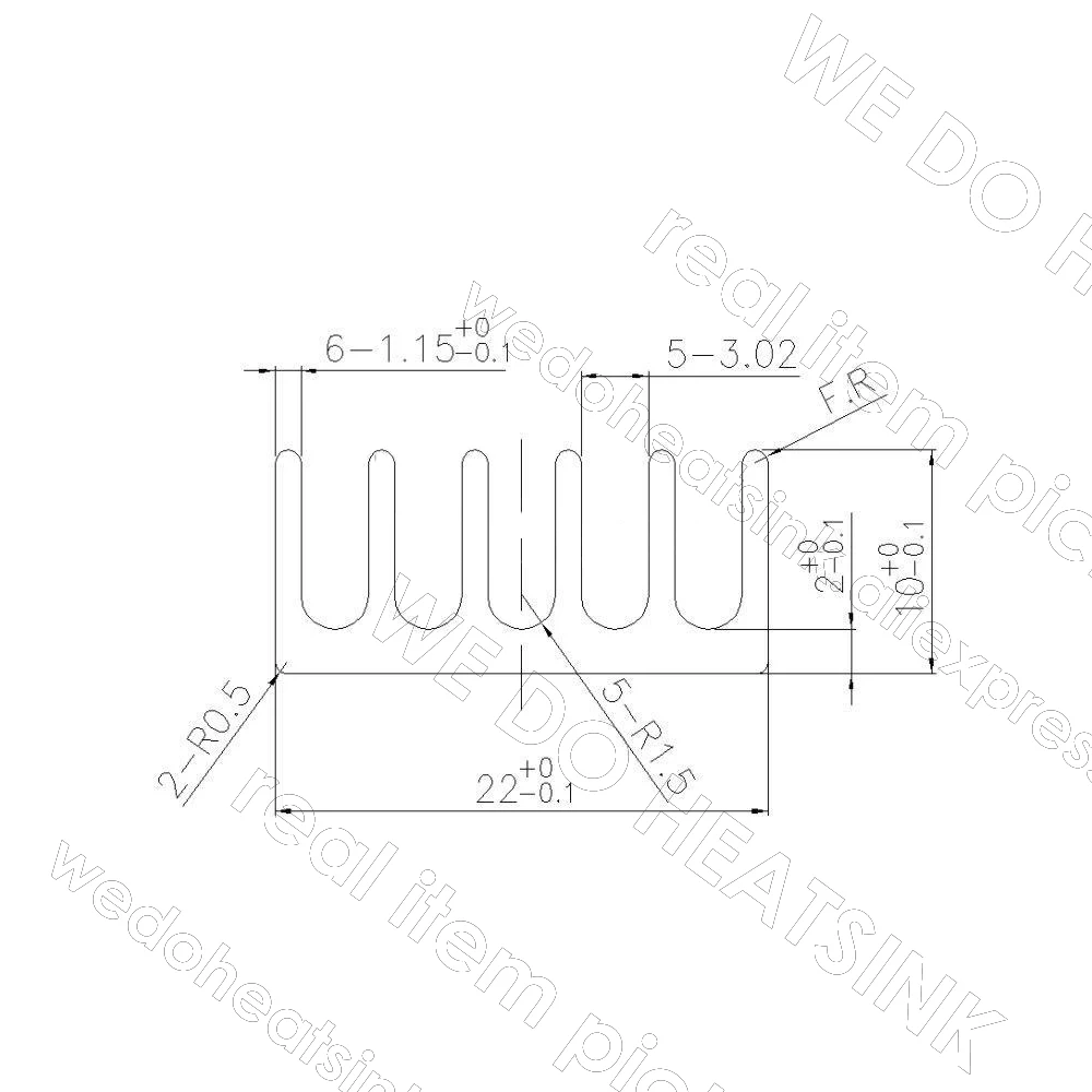 Nós Fazemos o Dissipador de Calor 8x22x10 mm sem ou com o Mergulho Térmico da Almofada Tamanho Pequeno Longo Preto Anodizado Refrigerador de Alumínio Prata do Dissipador de Calor - Imagem 6
