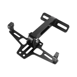 Universal Motorcycle Rear License Plate Mount Holder - Durable Aluminum Alloy Bracket for Enhanced Modification (Black)