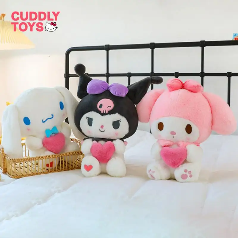 

Плюшевая кукла Sanrio, милая мультяшная кукла Sanrio Kuromi Cinnamoroll, мягкая подушка мелодия, подарок для девочек, 35 см