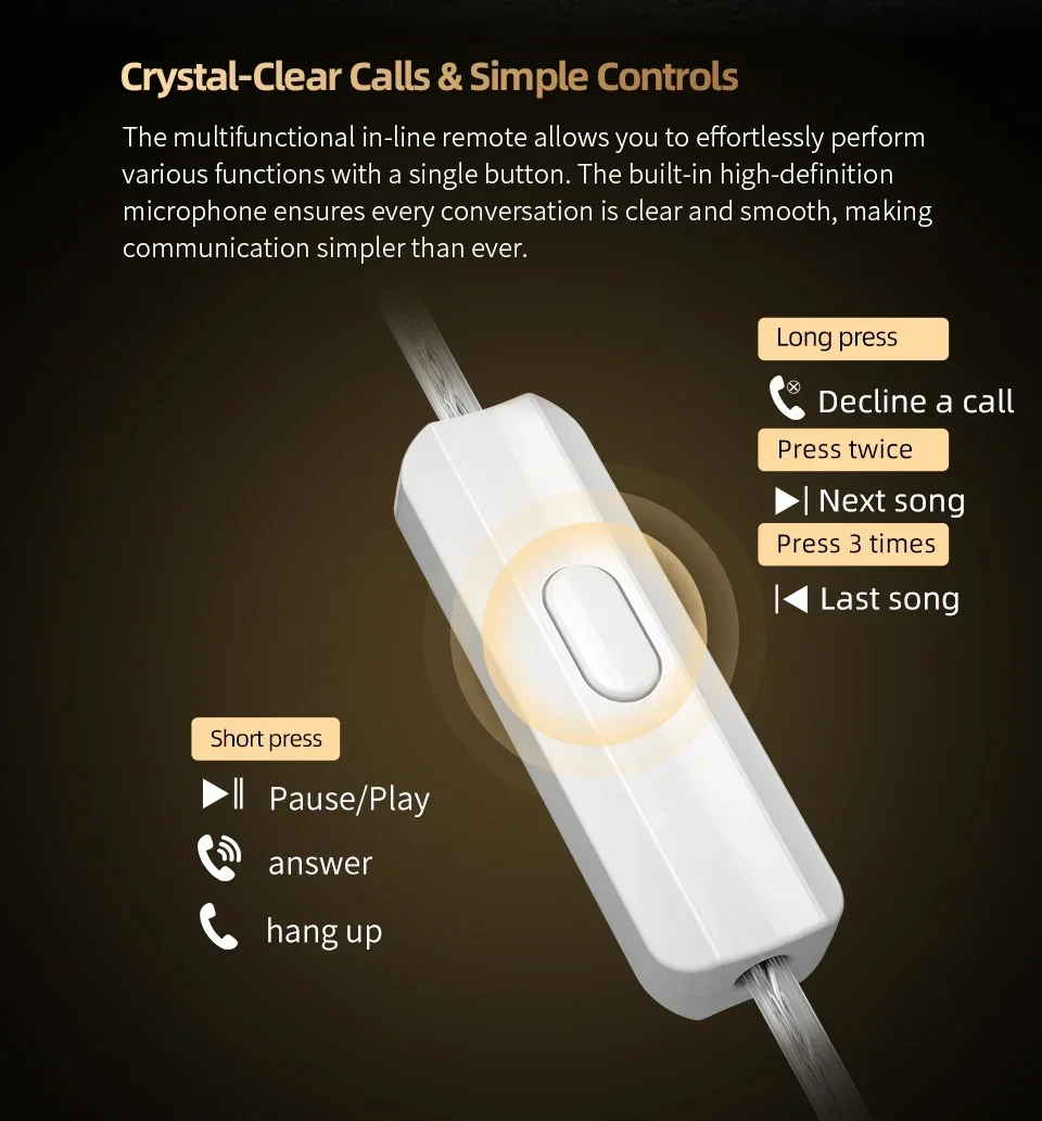 Dual Dynamic Driver In Ear Headphones With Sound Control Switch_voghion.com
