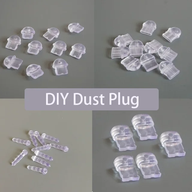 DIY Anti Dust Plug Transparent Charge Port Dust Plug for IPhone Type C Android Plug Stopper Protection Cap Mobile Phone Pendant