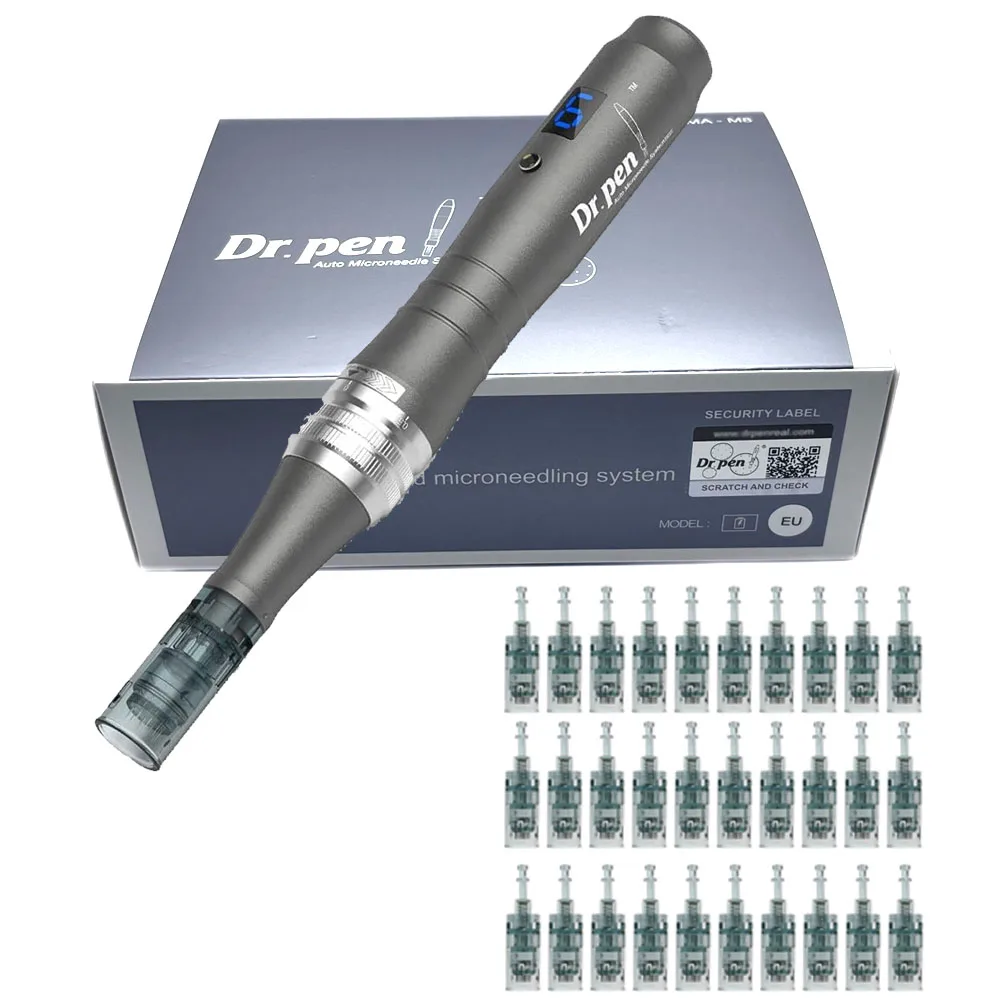 Microneedling Derma Pen Beauty Treatment Machine Authentic Dr pen Ultima M8 Microneedling Derma Pen With 32 pcs Needles Face Care Wireless DermaPen
