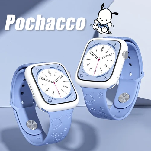 Sanrio-Pochacco 애플 워치 밴드용 귀여운 스트랩, 38mm/40mm/41mm/49mm/42mm/44mm, 아이 워치 7, se, 3, 4, 5, 6, 8, 울트라 2