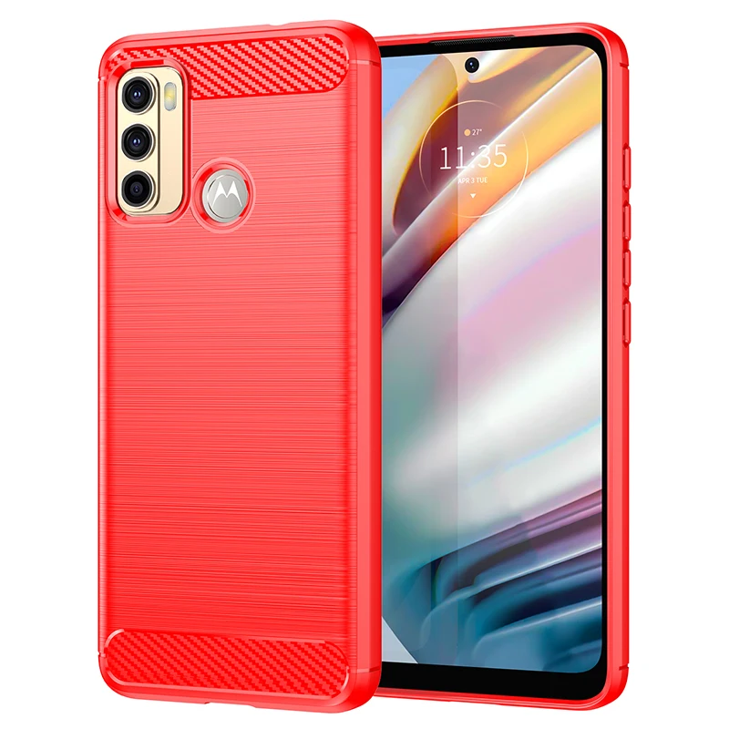 Carbon Fiber Shockproof Silicone Bumper Case - 6.8 Inch