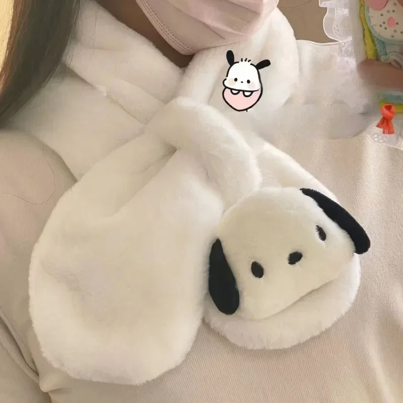 

Kawaii Sanrio Anime Hello Kitty Pochacco Cinnamoroll Plush Scarf Cute Cartoon My Melody Sweet Warm Lovely Soft Gifts for Girls