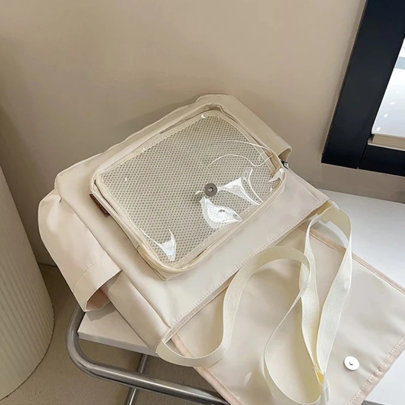 Y2K Japanese Harajuku School Bags for Girls New Transparent Itabag Shoulder Crossbody Bag DIY Badges Display Plate Ita Bag