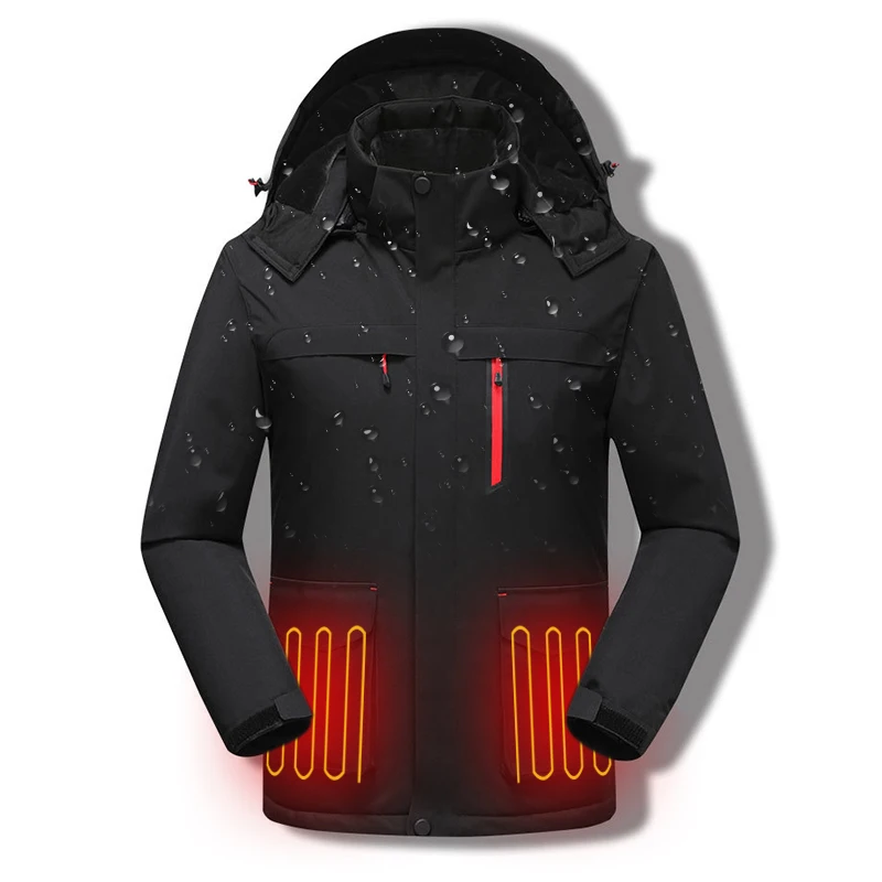 Chaqueta calefactable para hombre, ligera, cálida, a prueba de viento, con  capucha eléctrica aislada con calefacción USB, chaqueta acolchada para exte