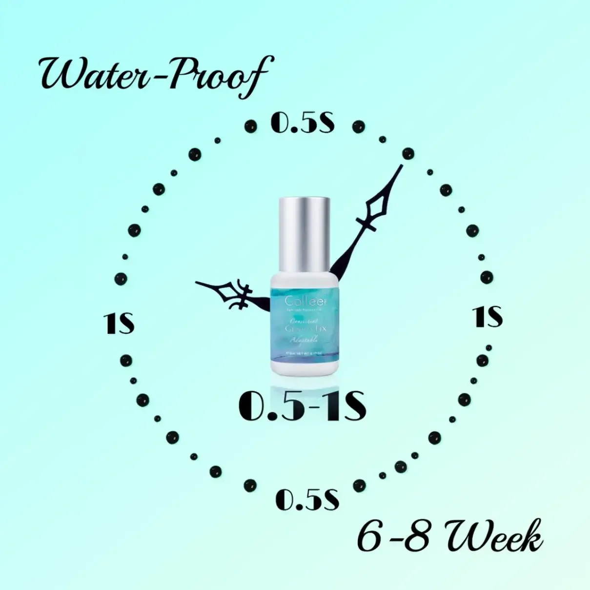 Gollee Eyelash Extension Glue Sweatproof for Running Waterproof Swimming 0.5-1s Fast Drying Professional